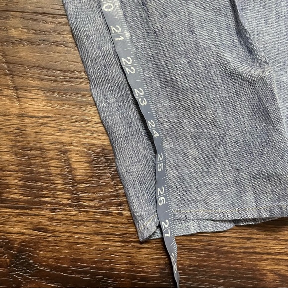 Flax by Jeanne englelhart 100% premium linen blue tapered pull on pants large - Picture 9 of 11